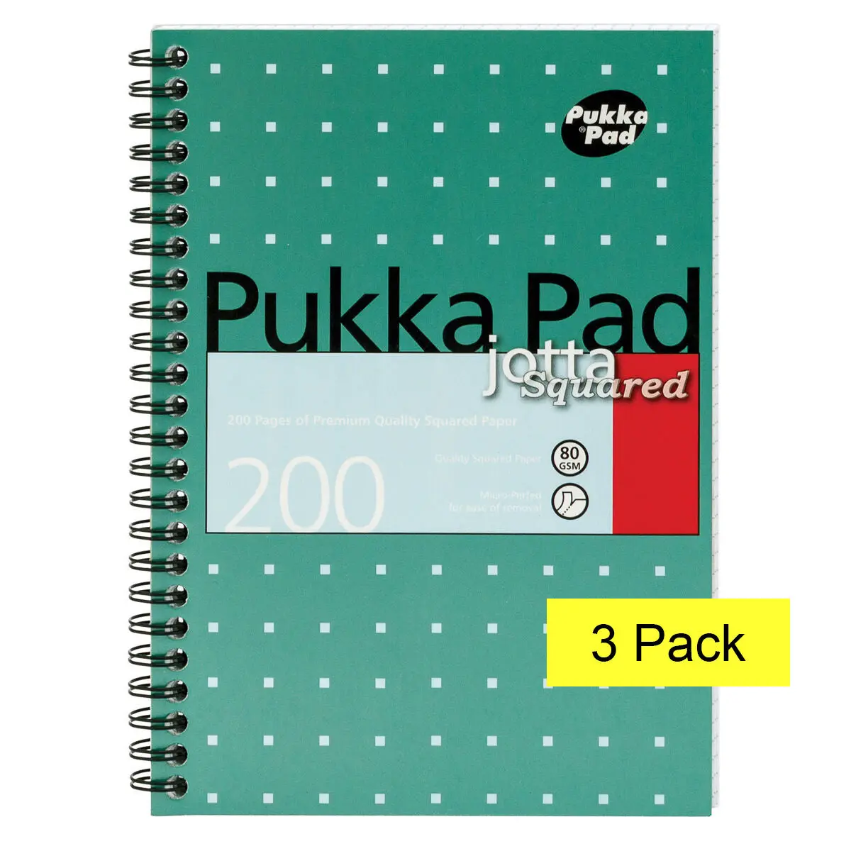 Pukka Pad A5 Jotta Squared Metallic Notebook 200 Pages 80Gsm Wirebound Pack Of 3 1