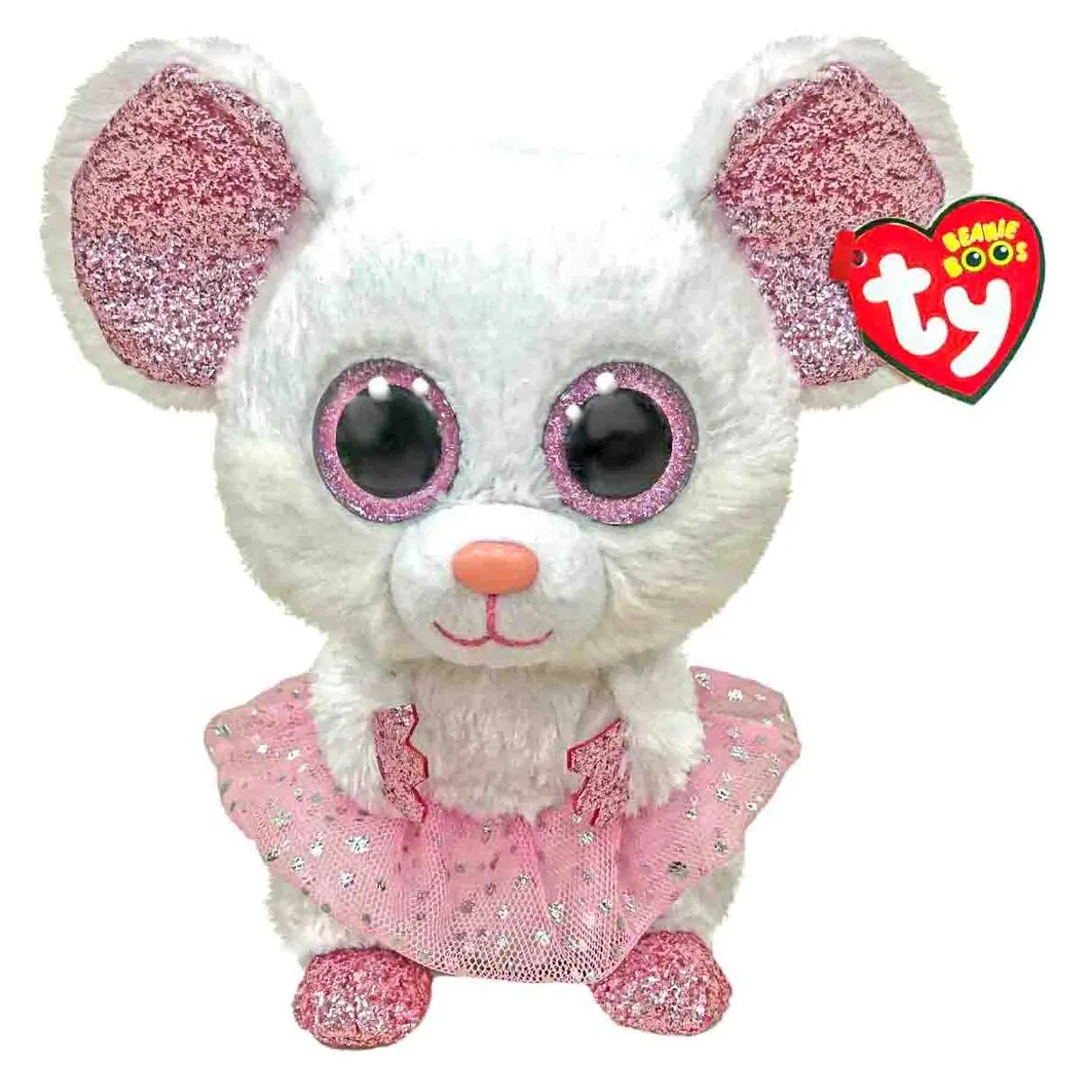 Ty Beanie Boos Nina White Ballerina Mouse Plush 1
