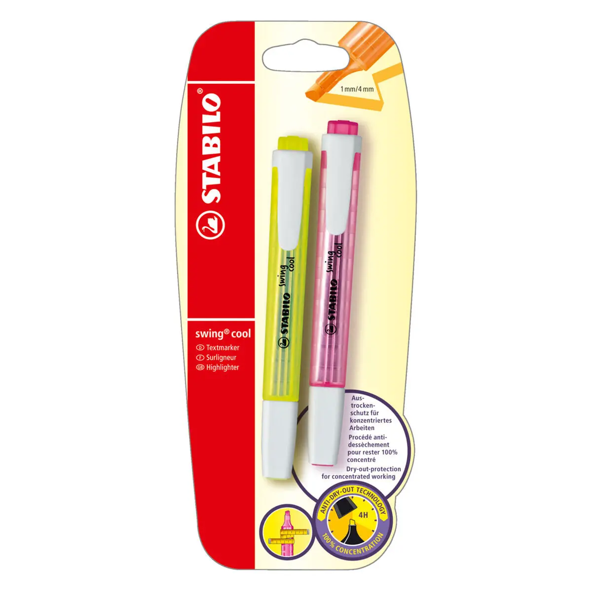 Stabilo Swing Cool Assorted Colours Highlighter Pack Of 2 1