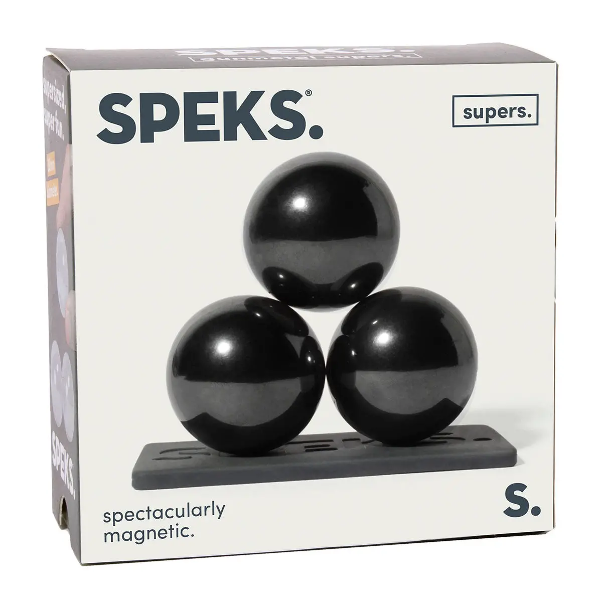 Speks Supers Spectacularly Magnetic Gunmetal Black Balls (3 Pack) 1