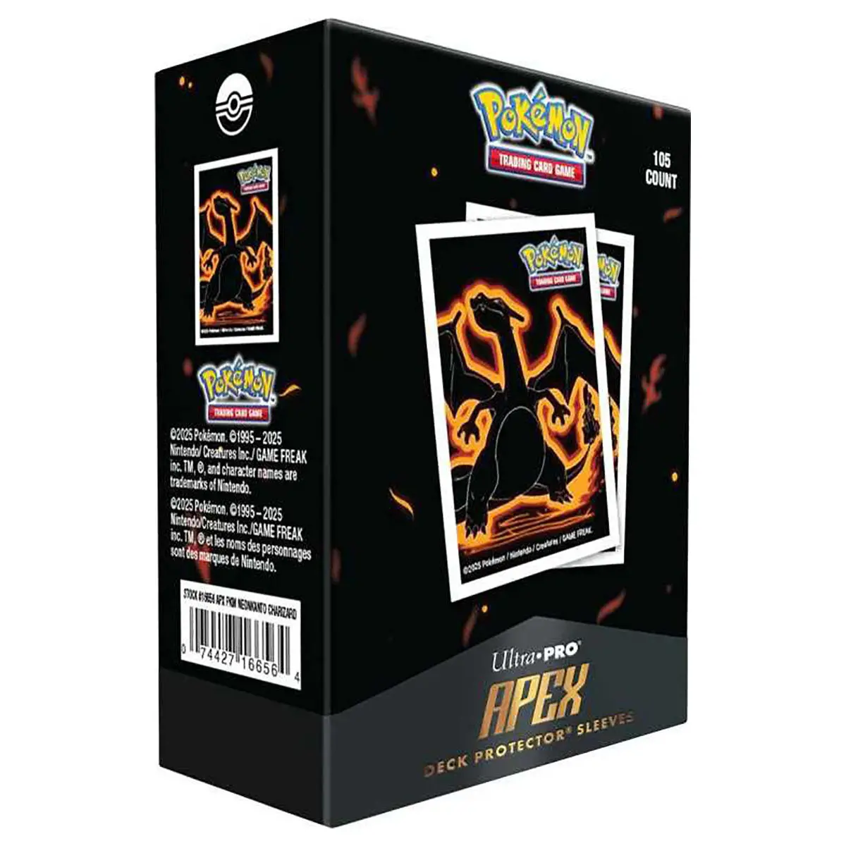 Pokémon Neon Kanto Ultra-Pro Apex Deck Protector Sleeves Charizard (105 Pack) 1