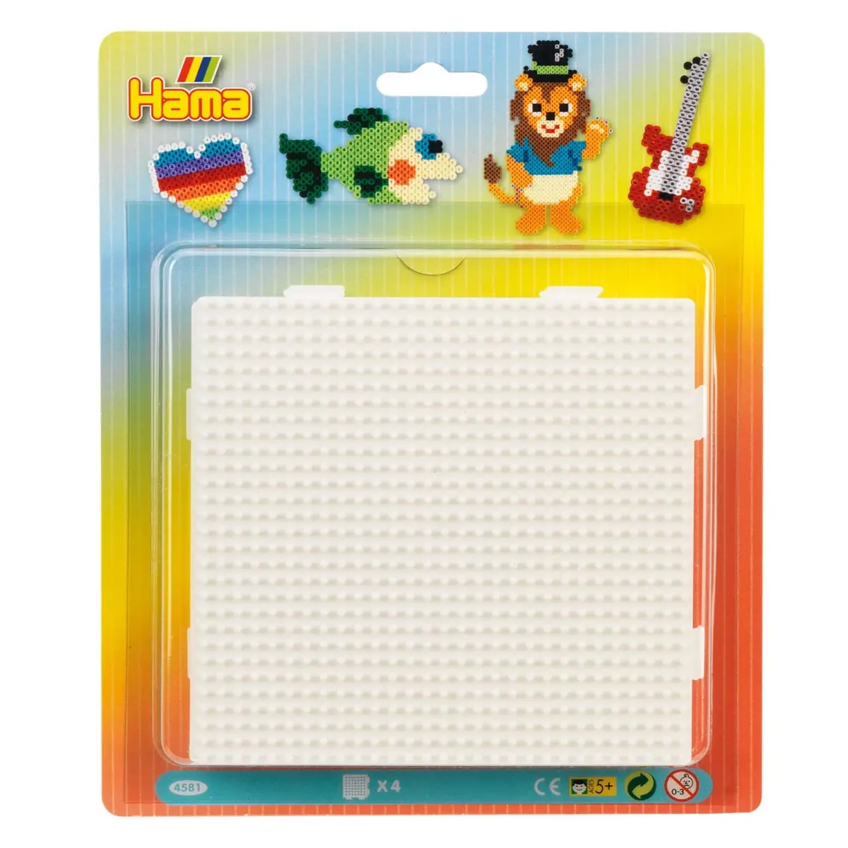 Hama Large Square Pegboard Pack Of 4 1