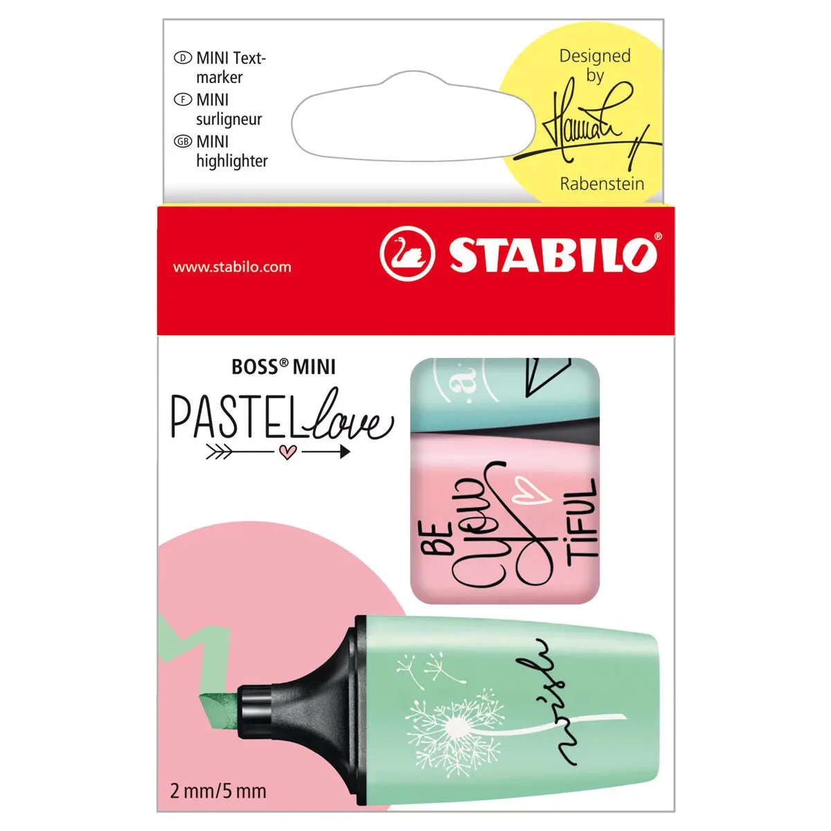 Stabilo Boss Mini Pastellove Assorted Colours Highlighter Pack Of 3 1