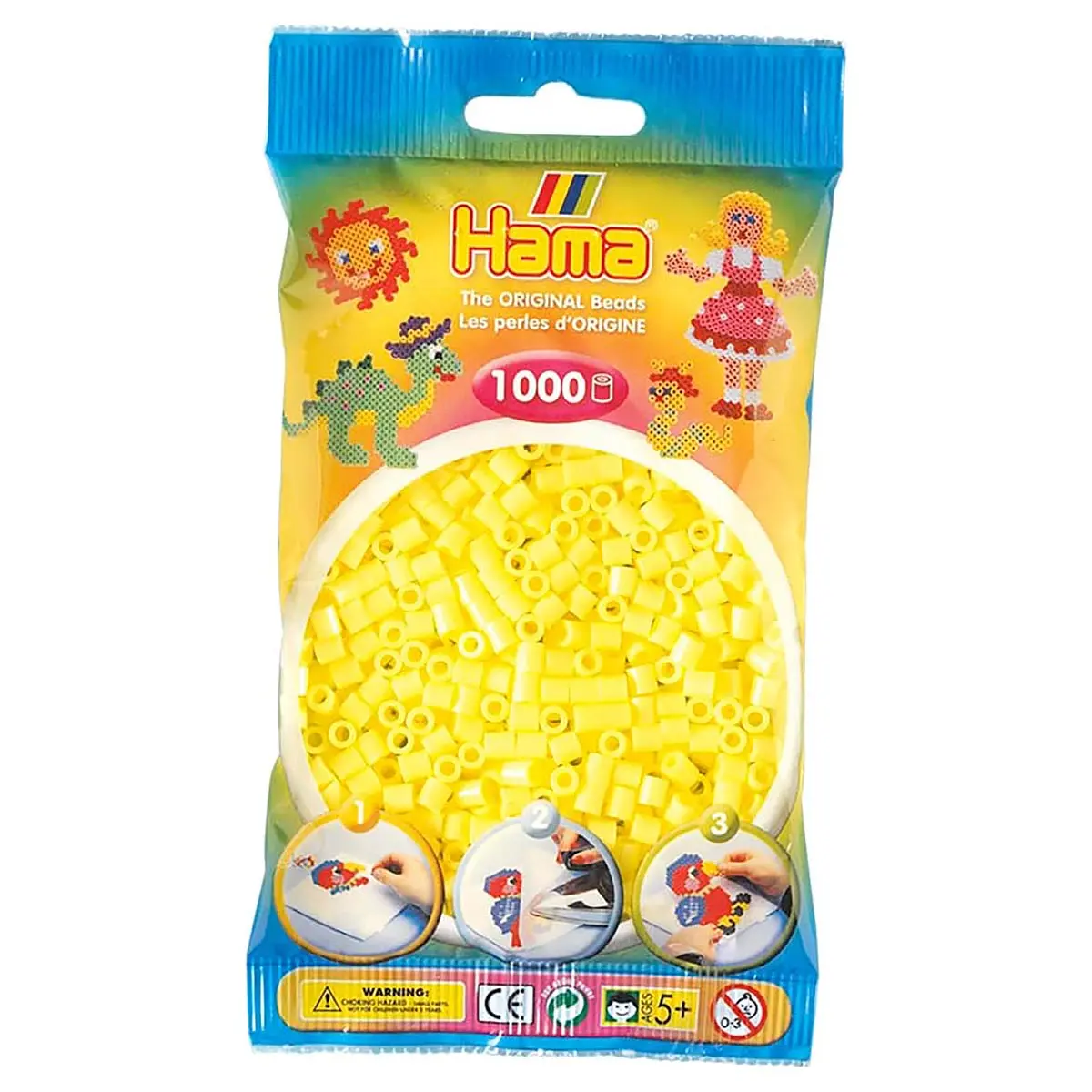 Hama Pastel Yellow Midi Beads (1000 Pack) 1