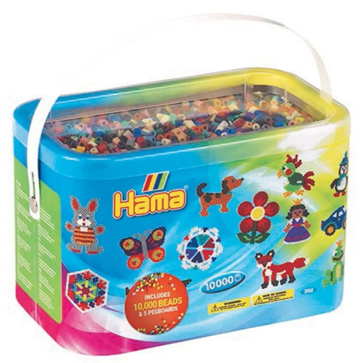 Hama Midi Beads 10000 Piece Bucket With 5 Pegboards 1