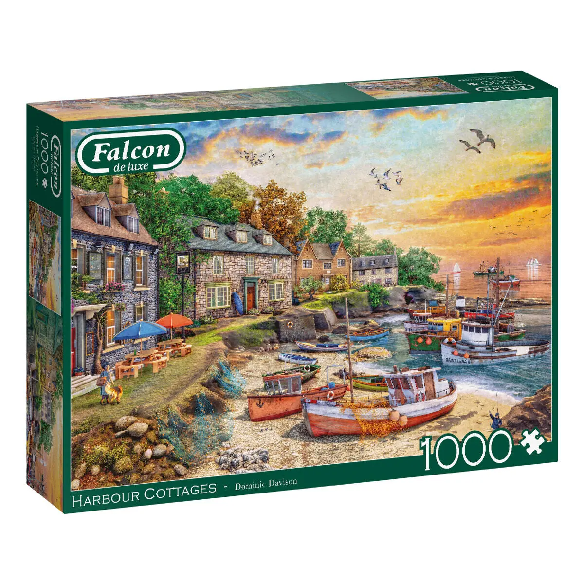 Falcon De Luxe 'Harbour Cottages' 1000 Piece Jigsaw Puzzle 1