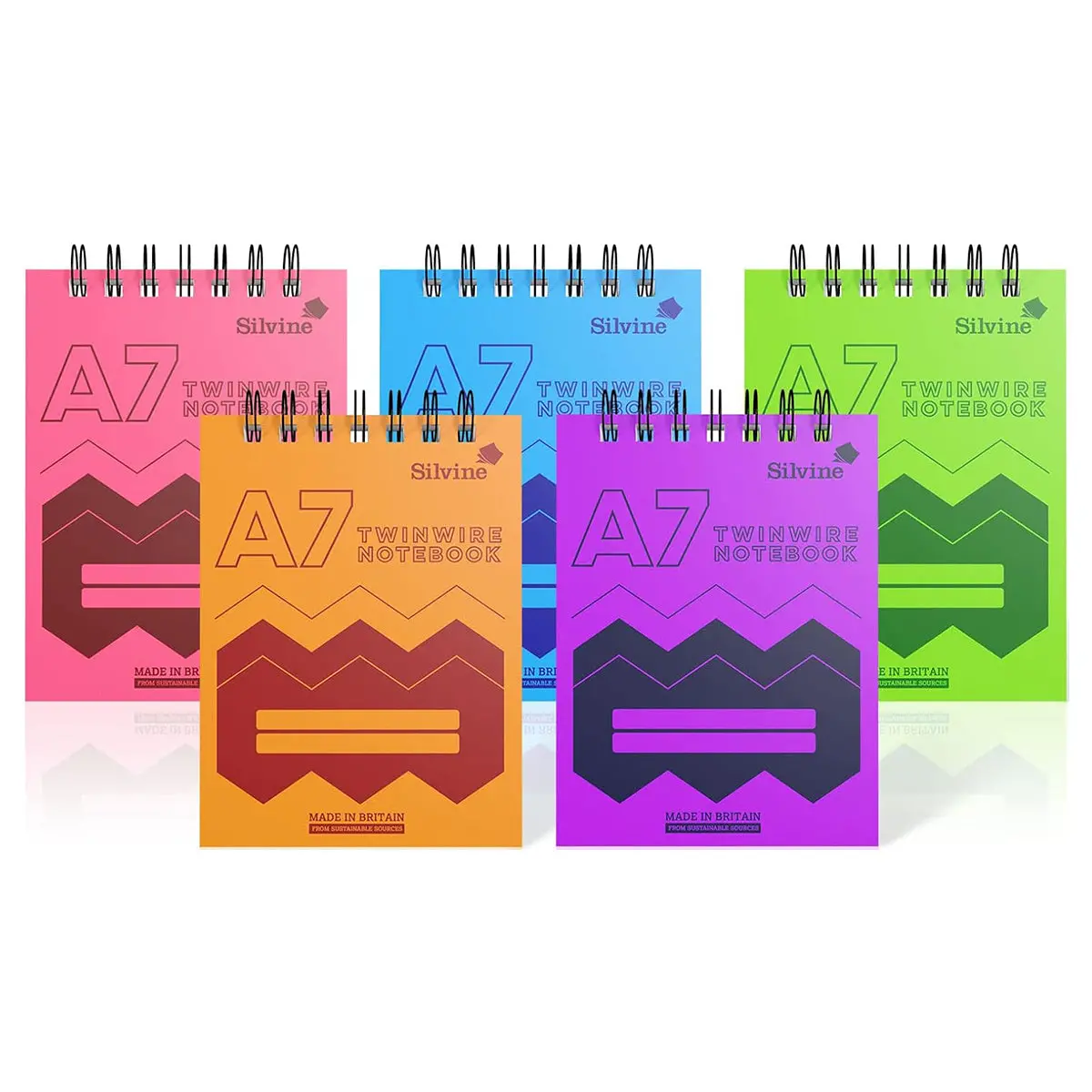 Silvine A7 Twin Wire Notebook Lined Assorted Colours (20 Pack - Styles Vary) 1