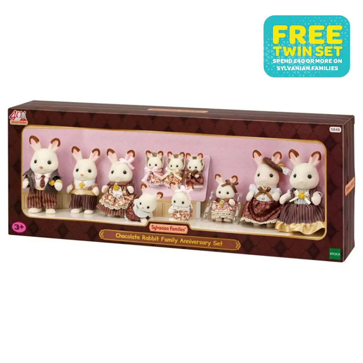 Sylvanian Families Chocolate Rabbit Family Anniversary Set Figures 1