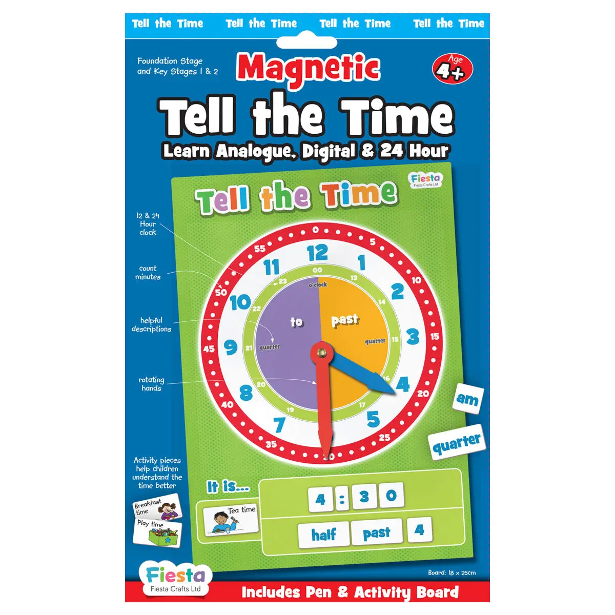 Fiesta Crafts Magnetic Tell The Time Set 1