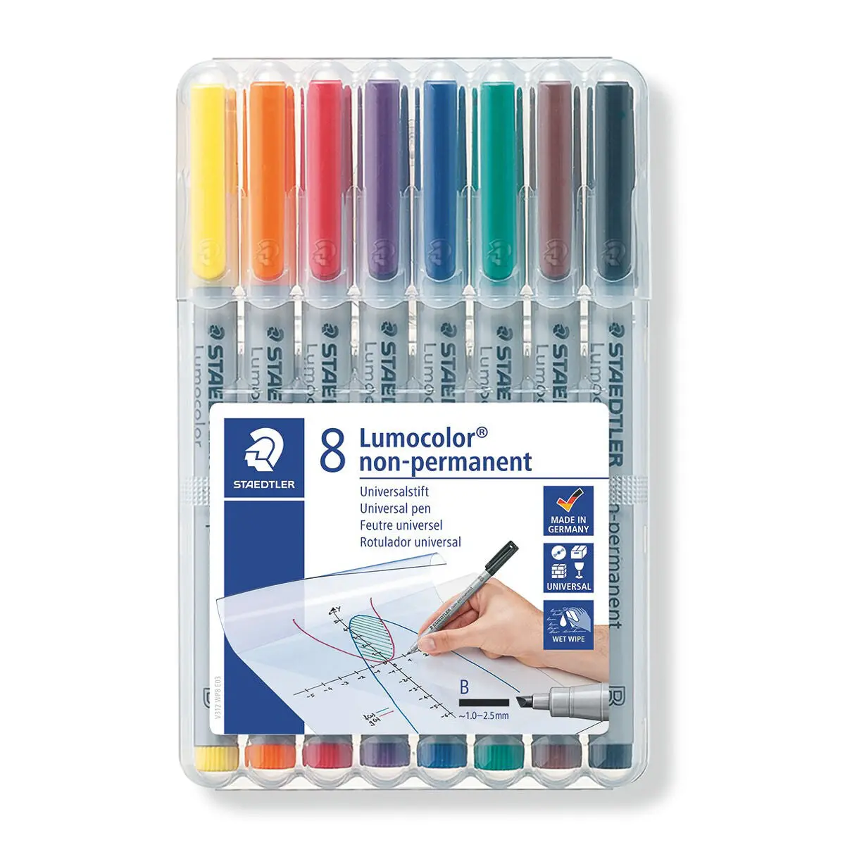 Staedtler Lumocolor Non-Permanent Universal Broad Line Pens Pack Of 8 1