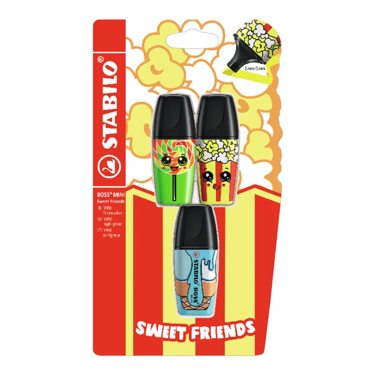 Stabilo Boss Mini Sweet Friends Assorted Colours Highlighter Pack Of 3 1