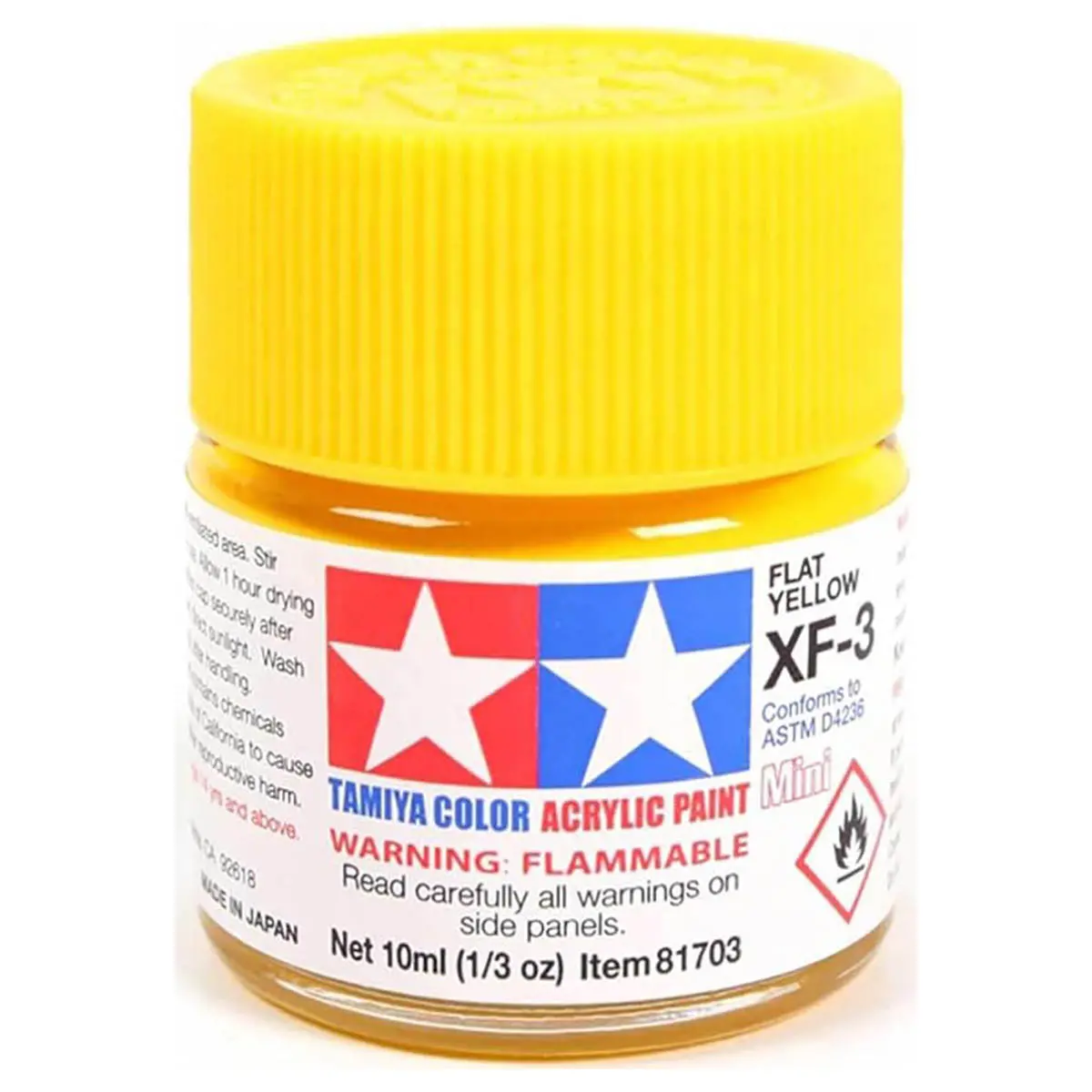 Tamiya Color Acrylic Paint Mini Xf-3 Flat Yellow 1