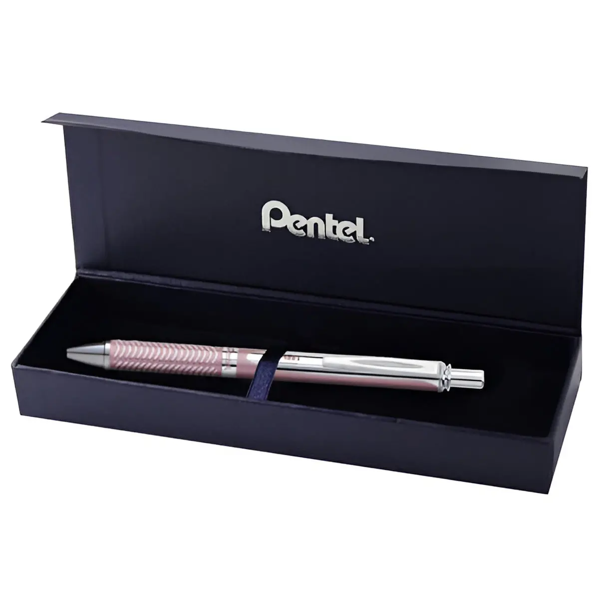 Pentel Energel Sterling Bl407 Silver Rollerball Pen With Gift Box 1