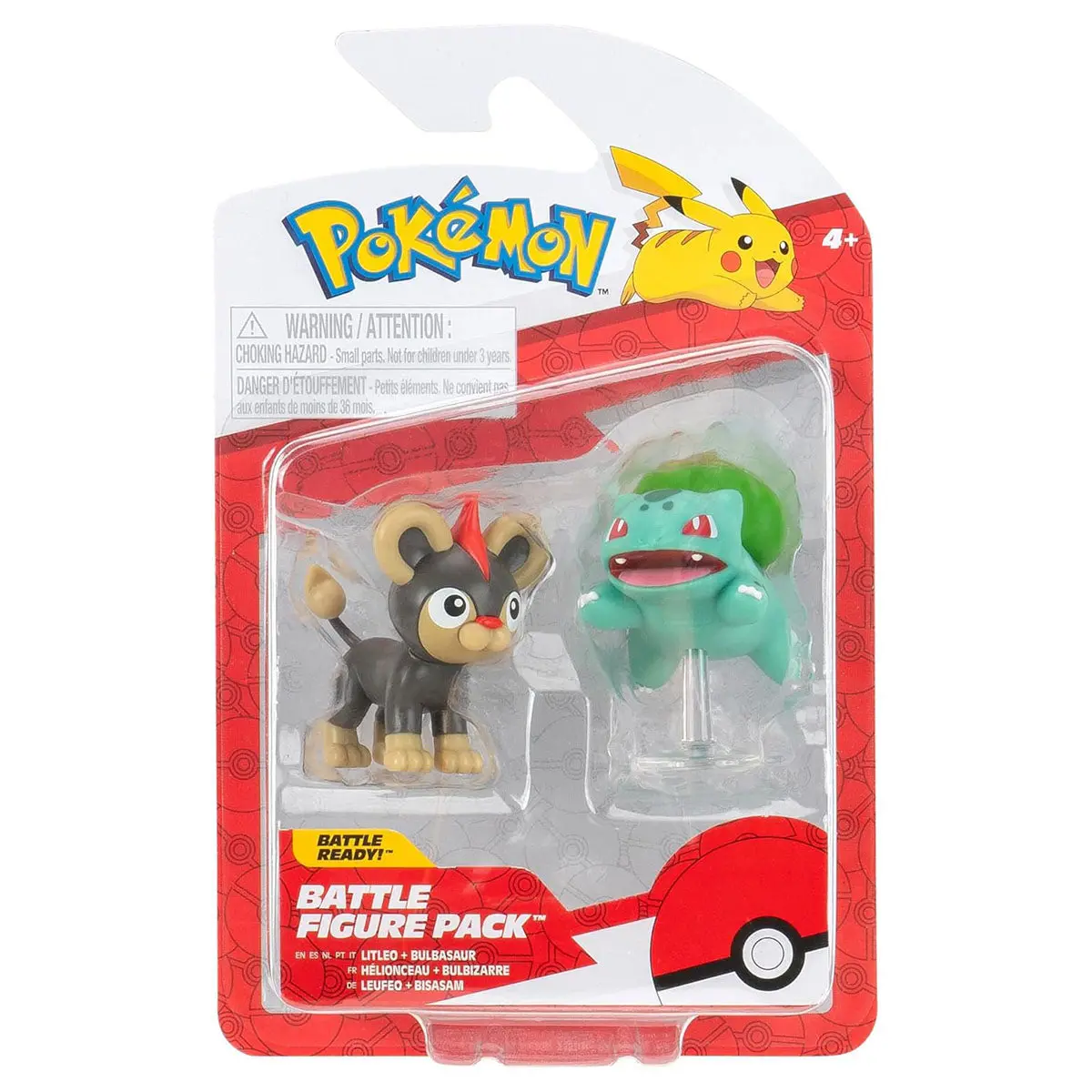 Pokémon Litleo & Bulbasaur Battle Figure Pack 1