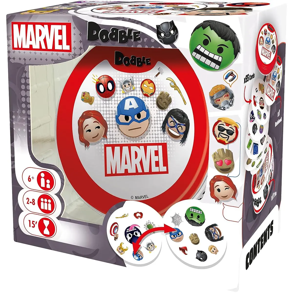 Dobble Marvel Emoji Card Game 1