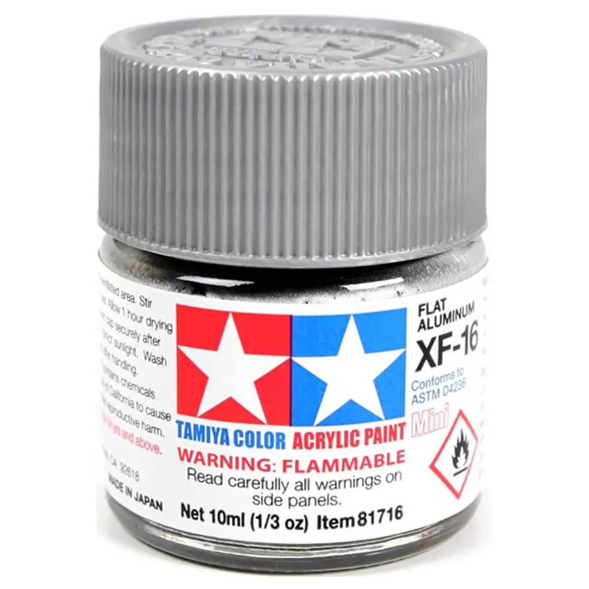 Tamiya Color Acrylic Paint Mini Xf-16 Flat Aluminum 1