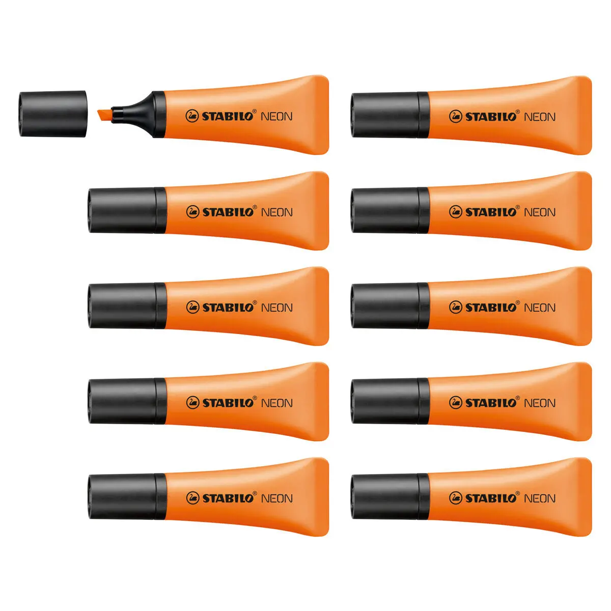 Stabilo Neon Orange Highlighter Box Of 10 1