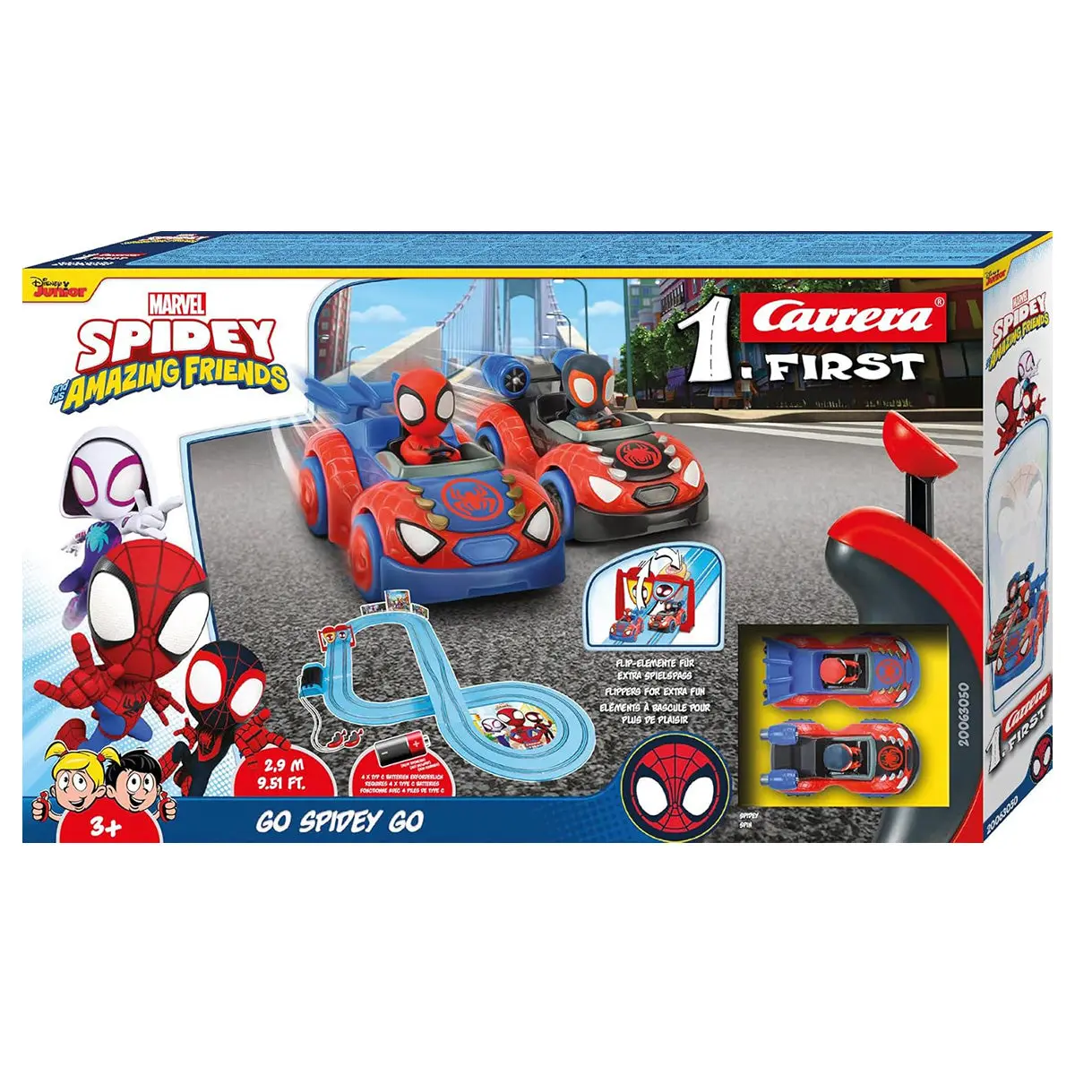Carrera First Marvel Spidey And His Amazing Friends: Go Spidey Go Racing Car Set 1