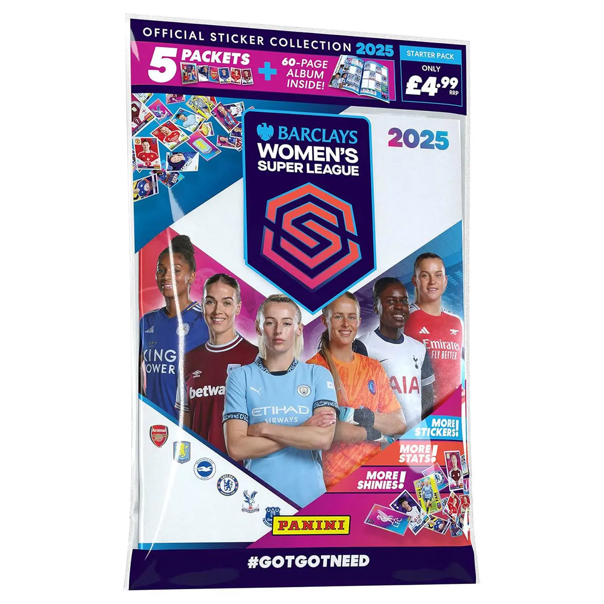 Panini Barclays Women's Super League 2024/25 Official Sticker Collection Starter Pack 1