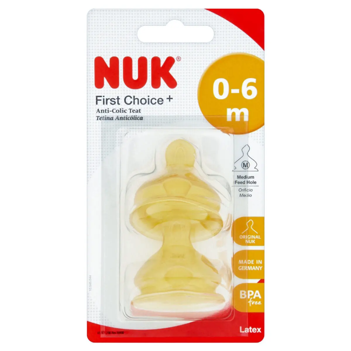 Nuk First Choice Latex Teat Size 1 Medium Hole (Pack Of 2) 2