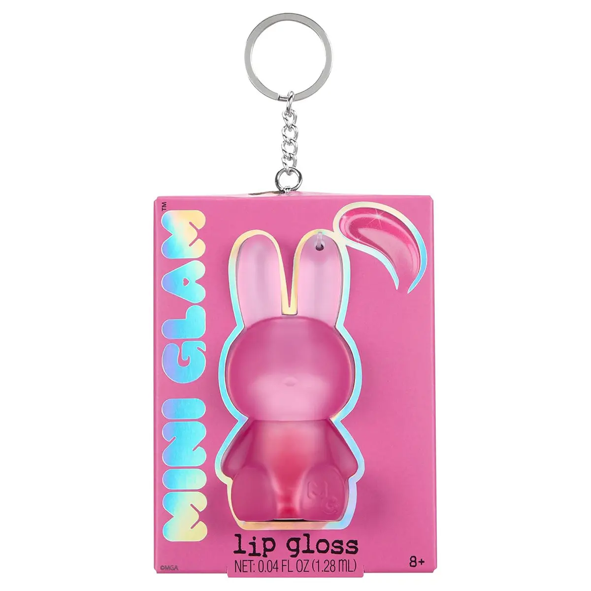 Mini Glam Bunny Lip Gloss Berry Cute Keychain 1