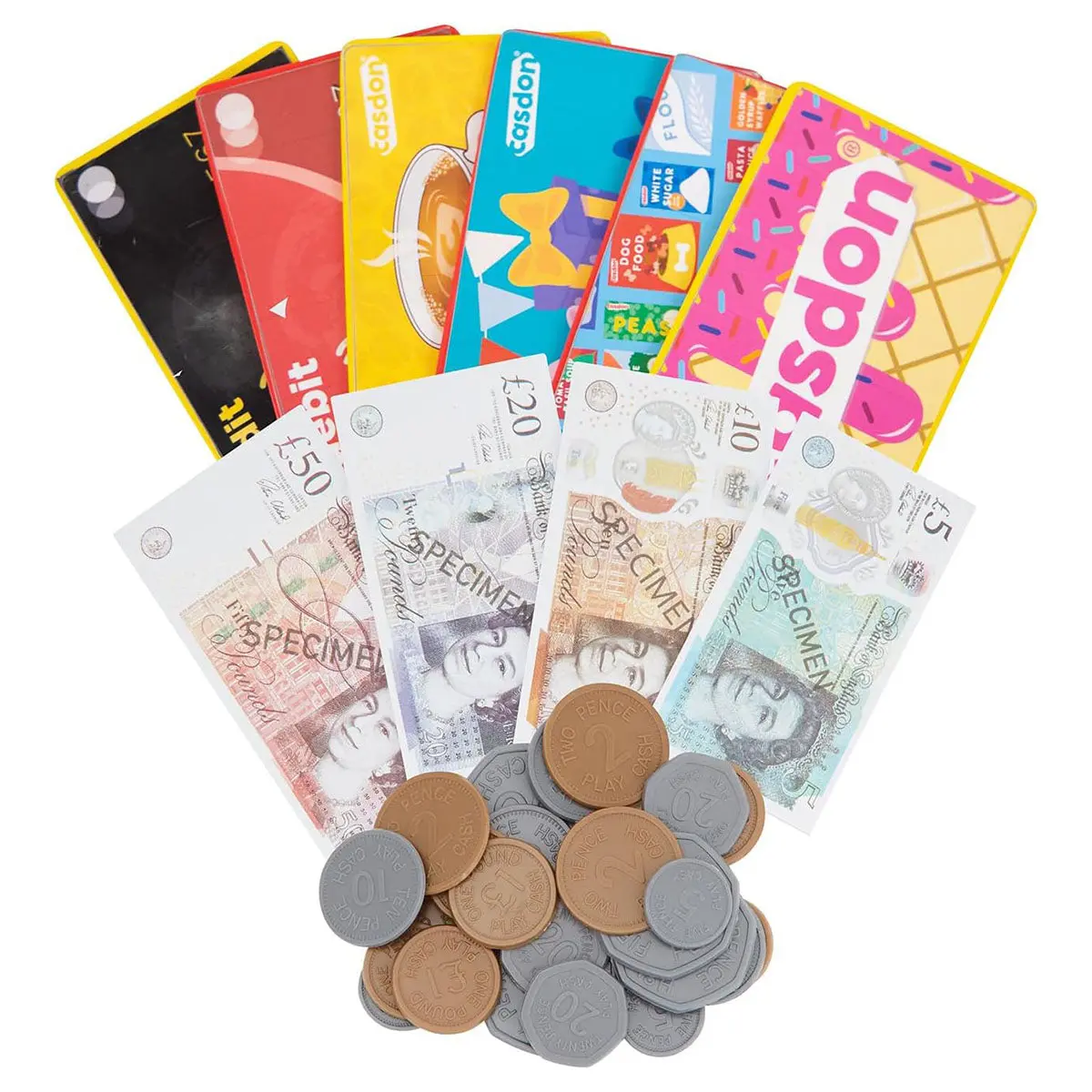 Casdon Play Money & Cards Roleplay Toy 2