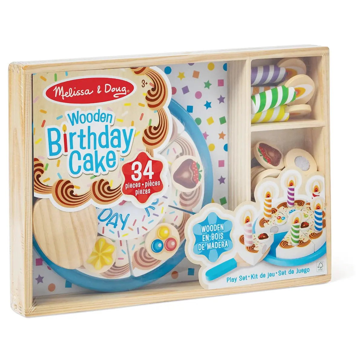 Melissa & Doug Wooden Birthday Cake Playset 1