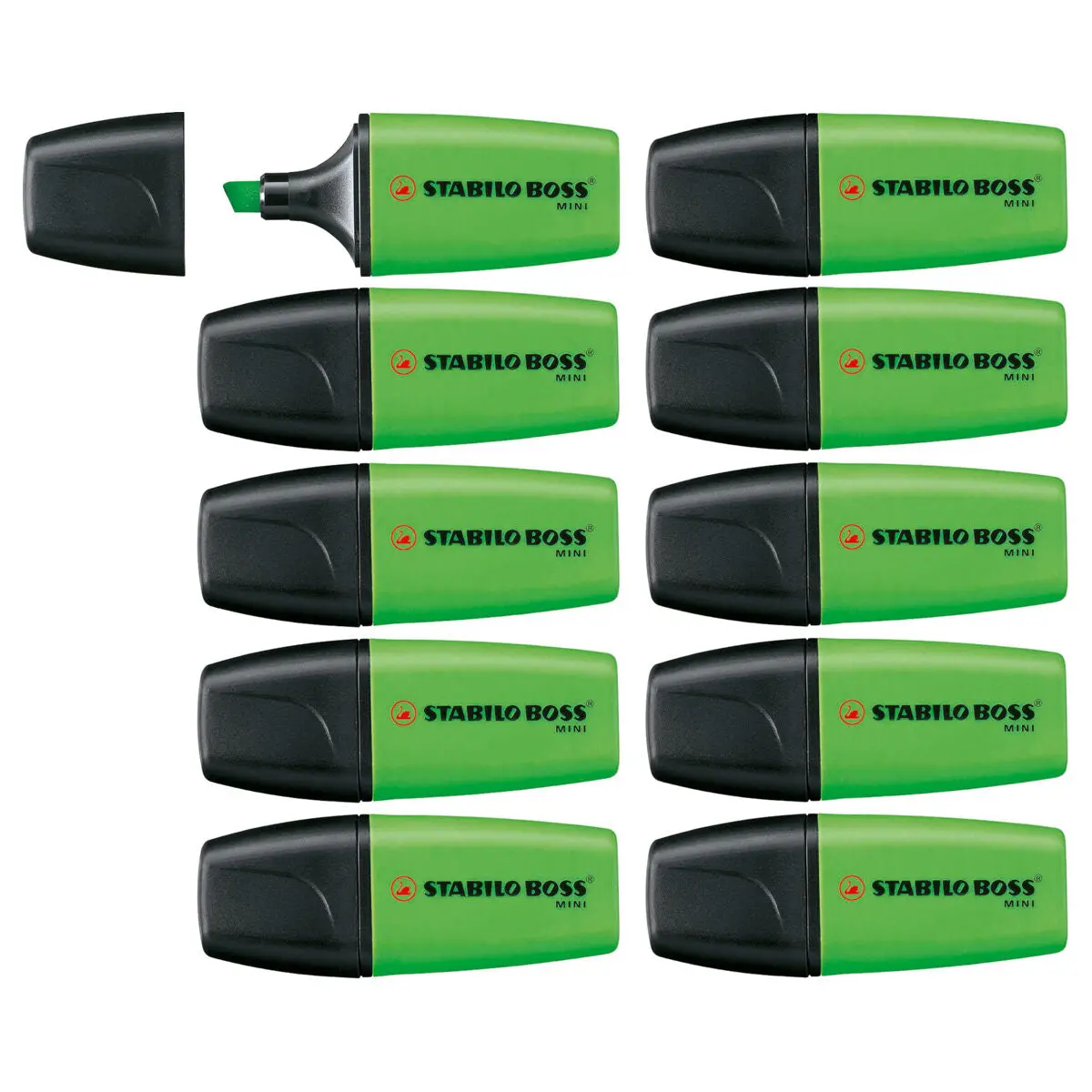 Stabilo Boss Mini Green Highlighter Box Of 10 1