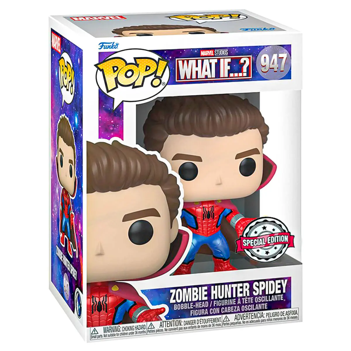 Funko Pop! Marvel What If...? Zombie Hunter Spidey (Unmasked) Bobble-Head Figure Special Edition #947 1