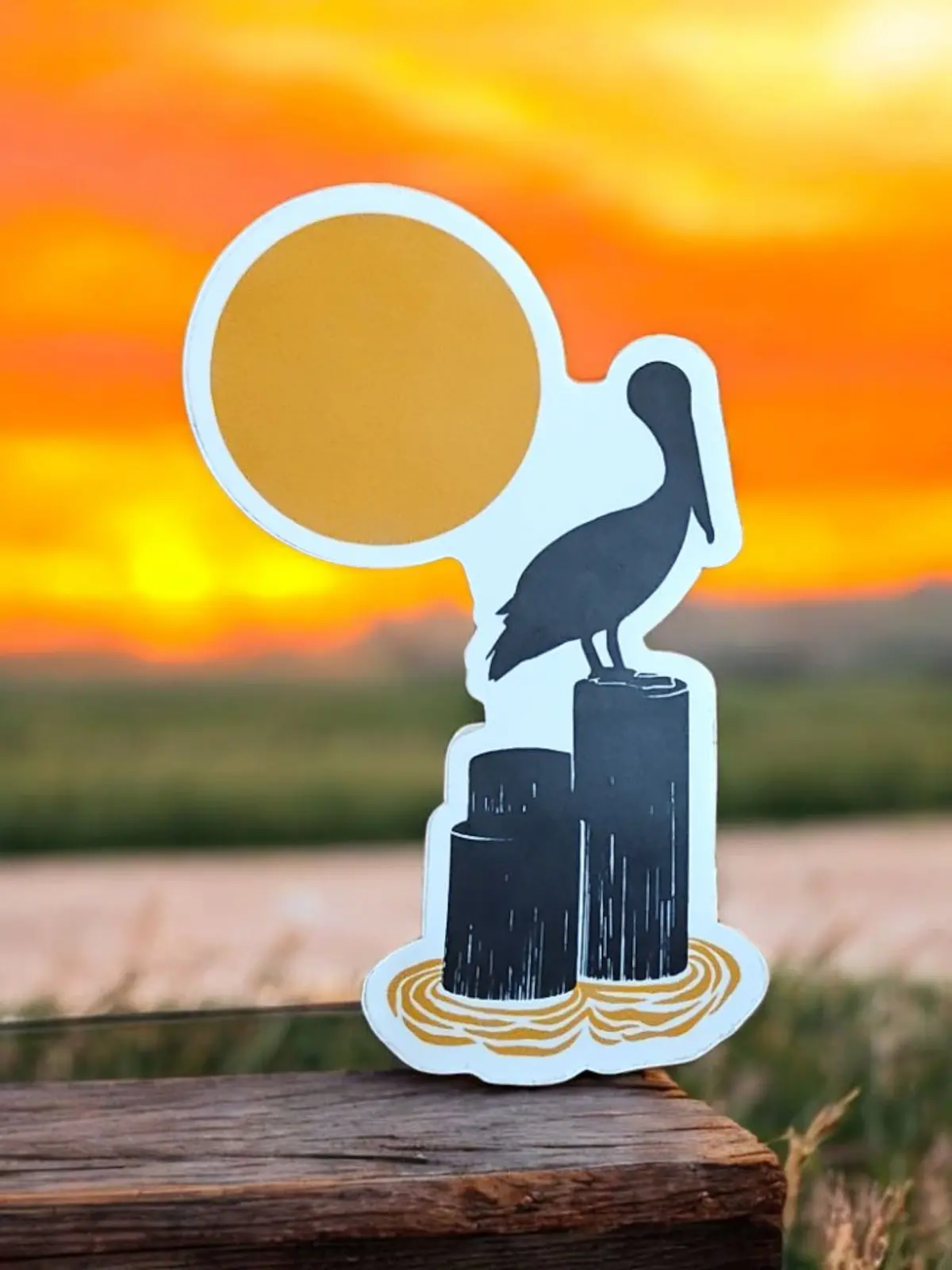 Pelican Sunset Sticker 1