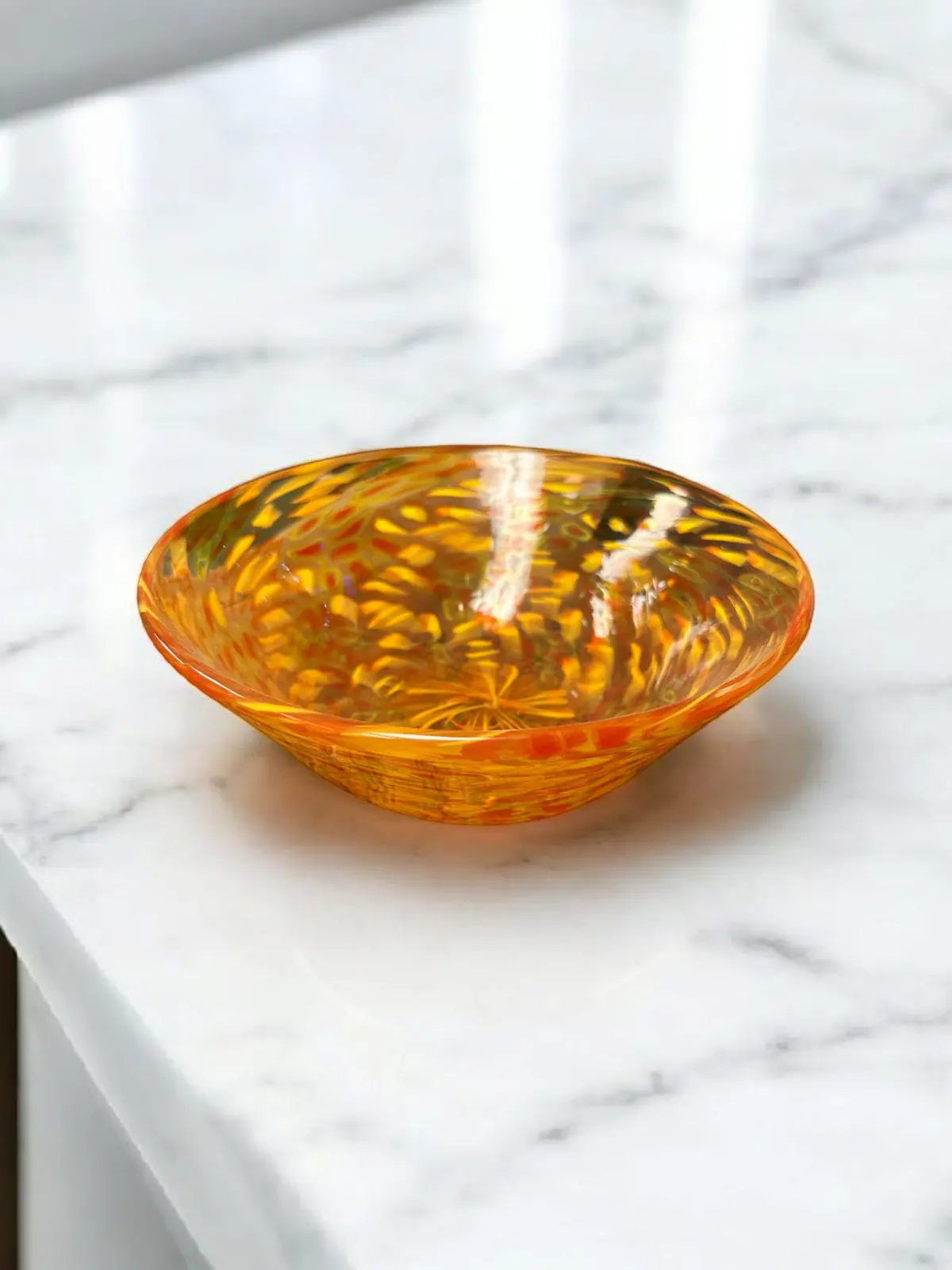 Orange Glass Bowl 1