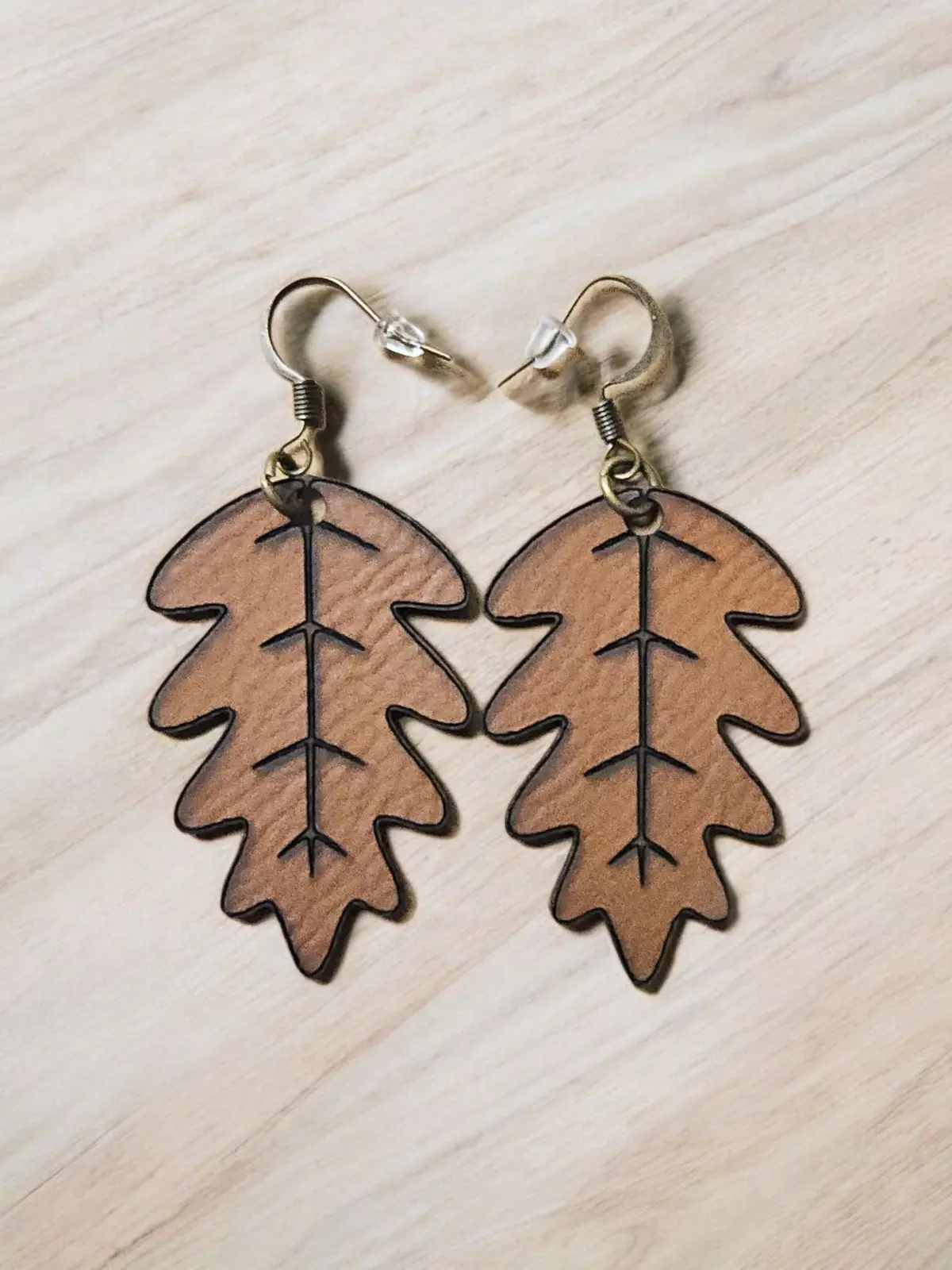 Leather Leaf Earrings By Mobile Bay Woodworking 1