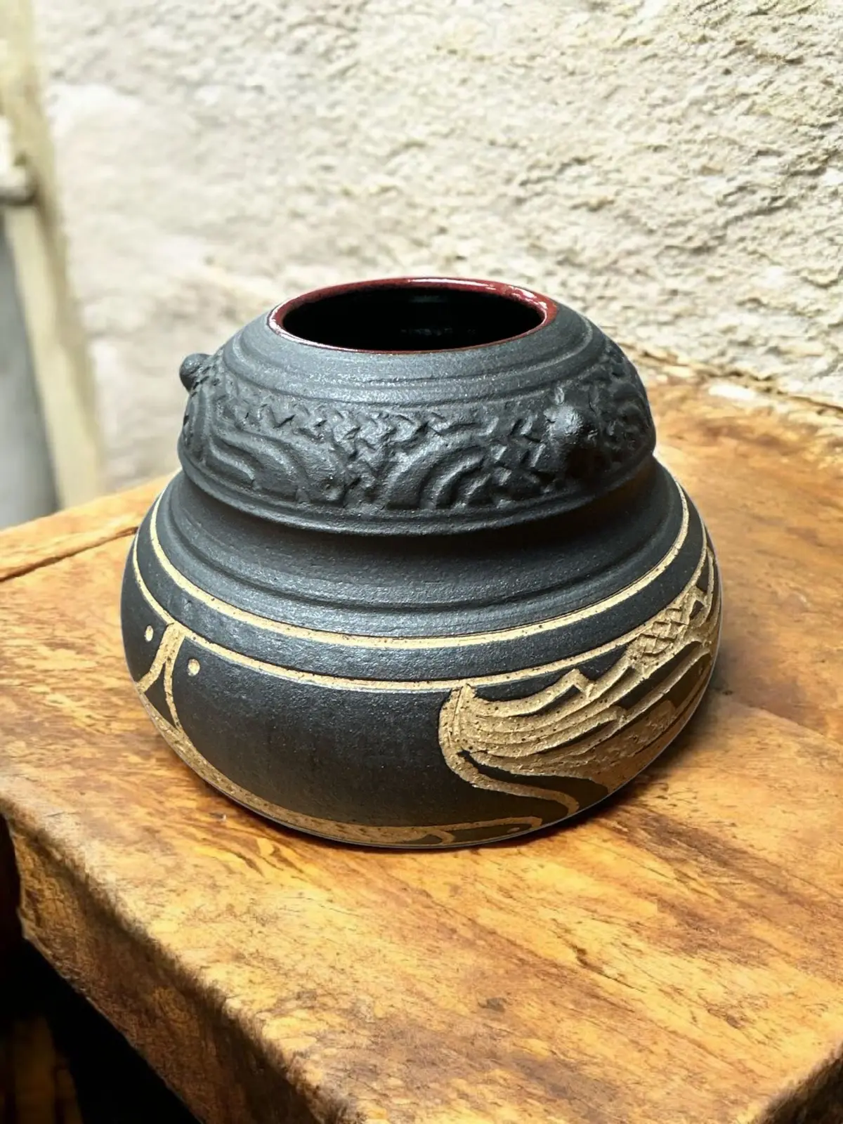 Grey Patterned Vase 1