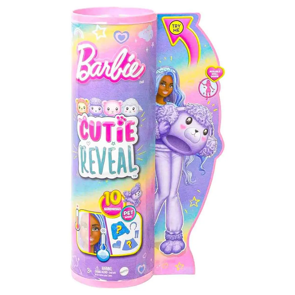 Barbie Cutie Reveal Cute Tees Doll Purple Poodle 1