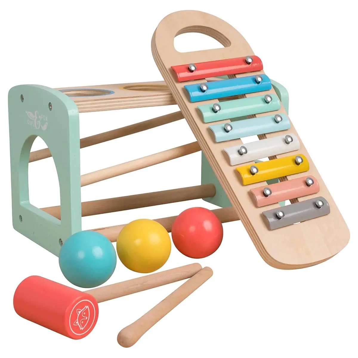 Tp Owl & Fox Wooden Xylophone Bench 1