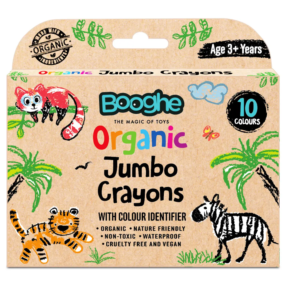 Booghe Organic Jumbo Crayons (10 Pack) 1