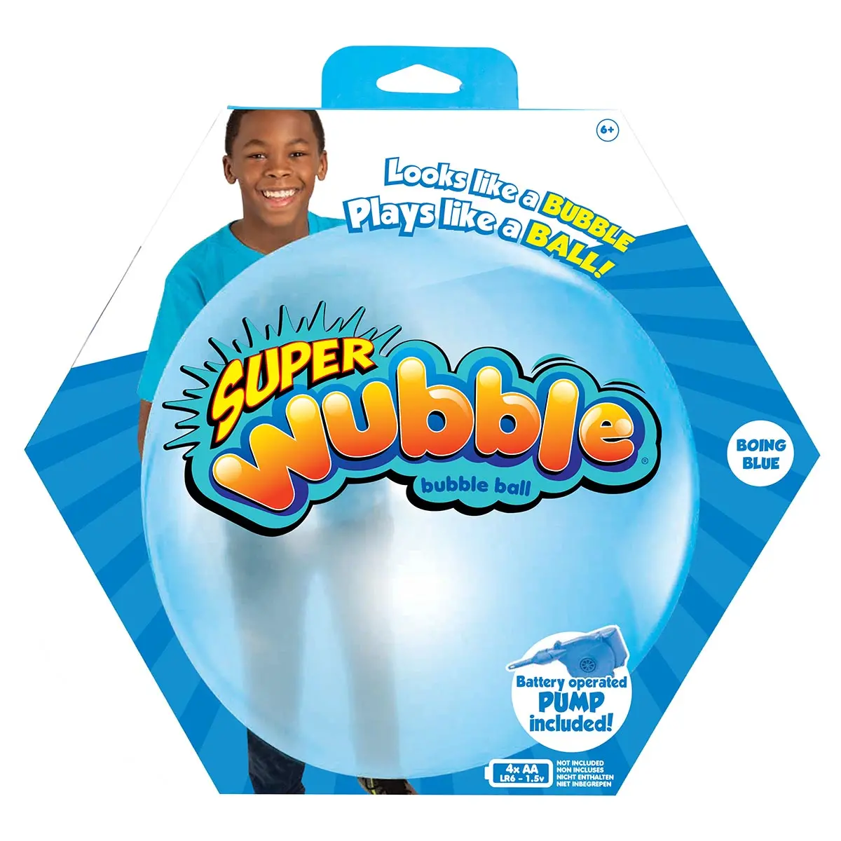 Super Wubble Bubble Ball With Pump Boing Blue 1