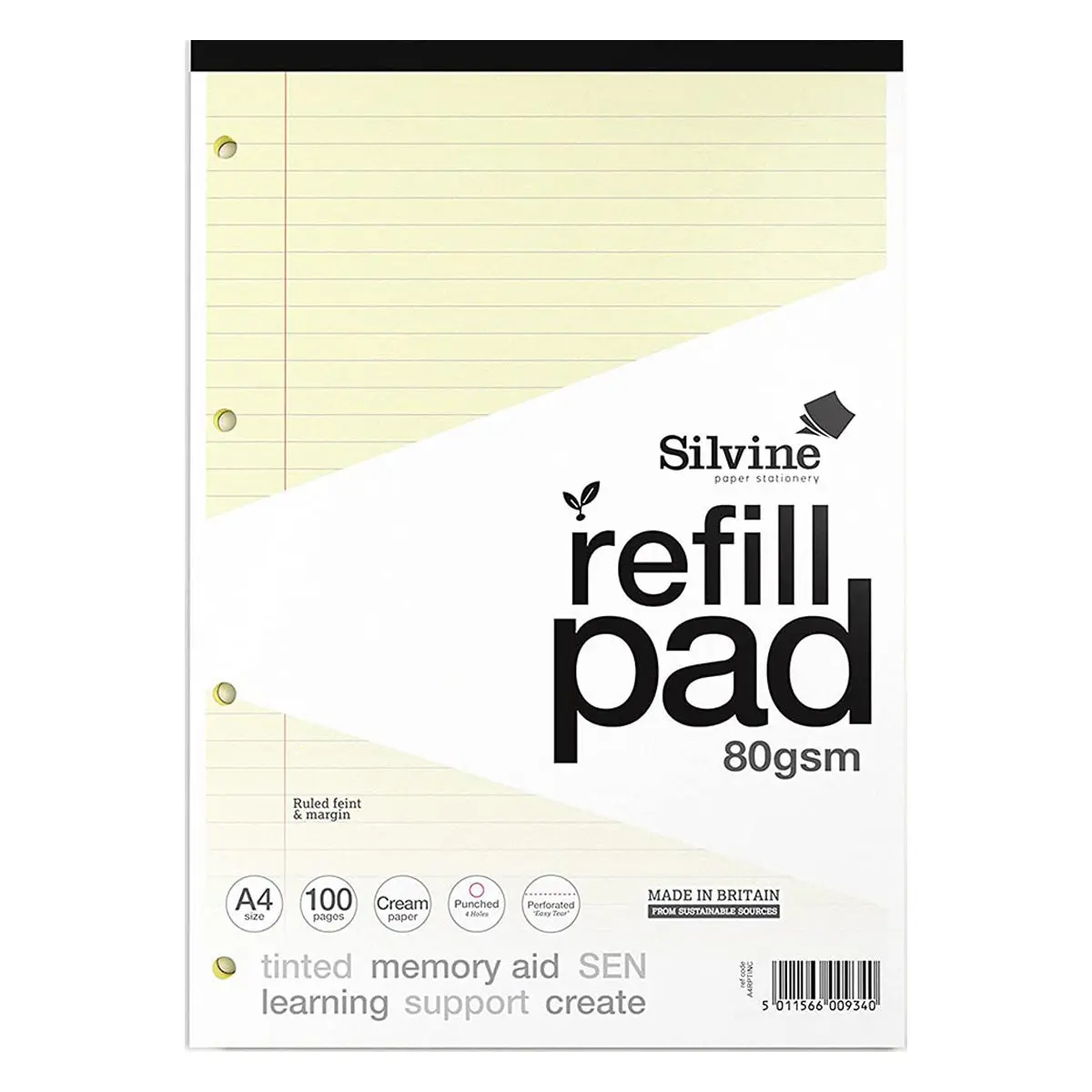 Silvine Sen Cream A4 Refill Pad 100 Pages 1