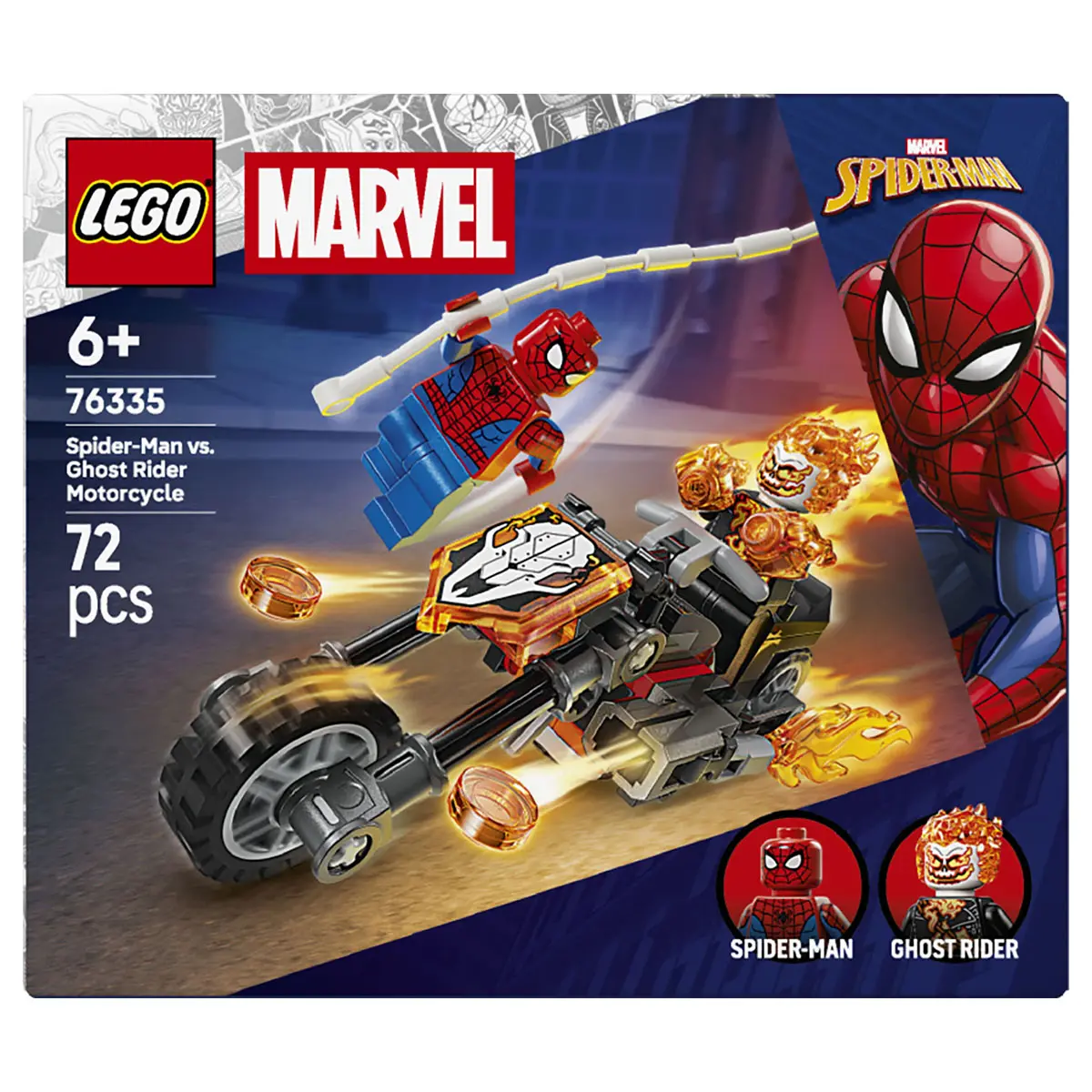 Lego Marvel Spider-Man Vs. Ghost Rider Motorcycle 76335 Building Set 1