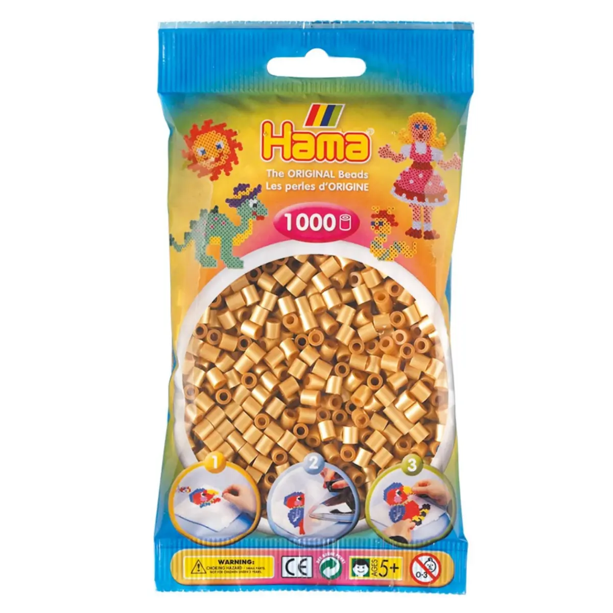 Hama Midi Beads Gold 1000 Piece Pack 1