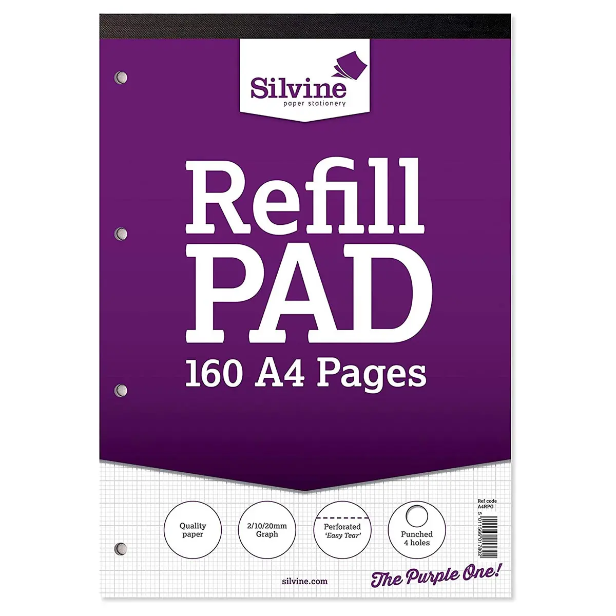 Silvine A4 Refill Pad 2/10/20Mm Graph Ruling 160 Pages 1