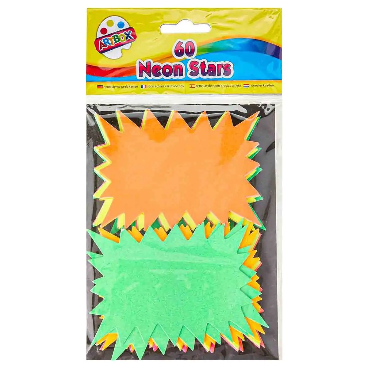 Artbox Neon Stars 10 X 7.5Cm Assorted Colours (60 Pack) 1
