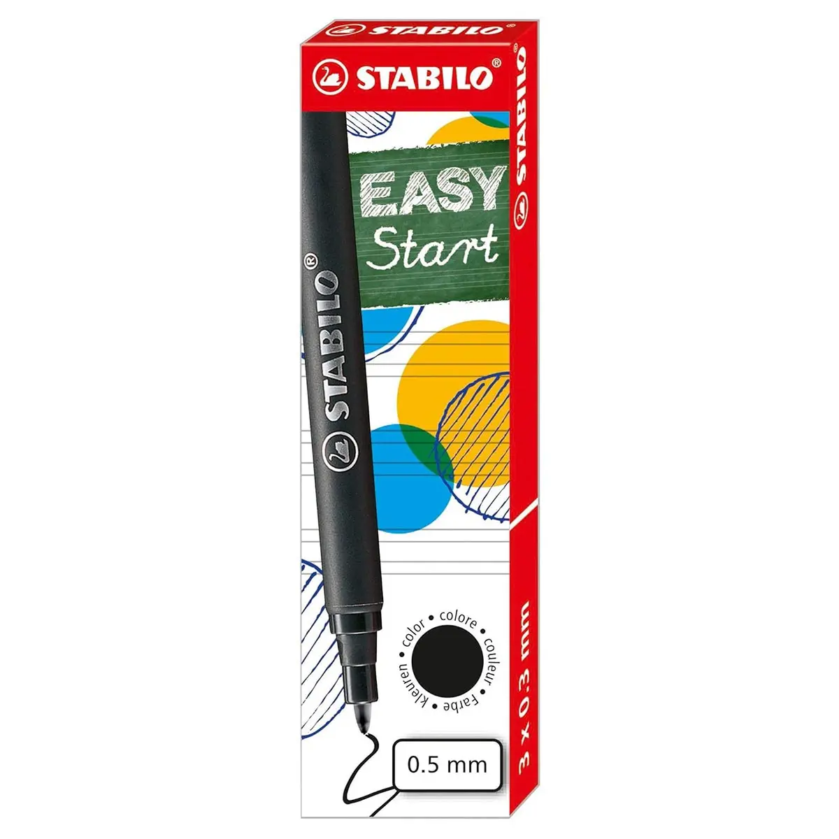 Stabilo Easyoriginal Handwriting Rollerball Pen Black Refill Cartridges (3 Pack) 1