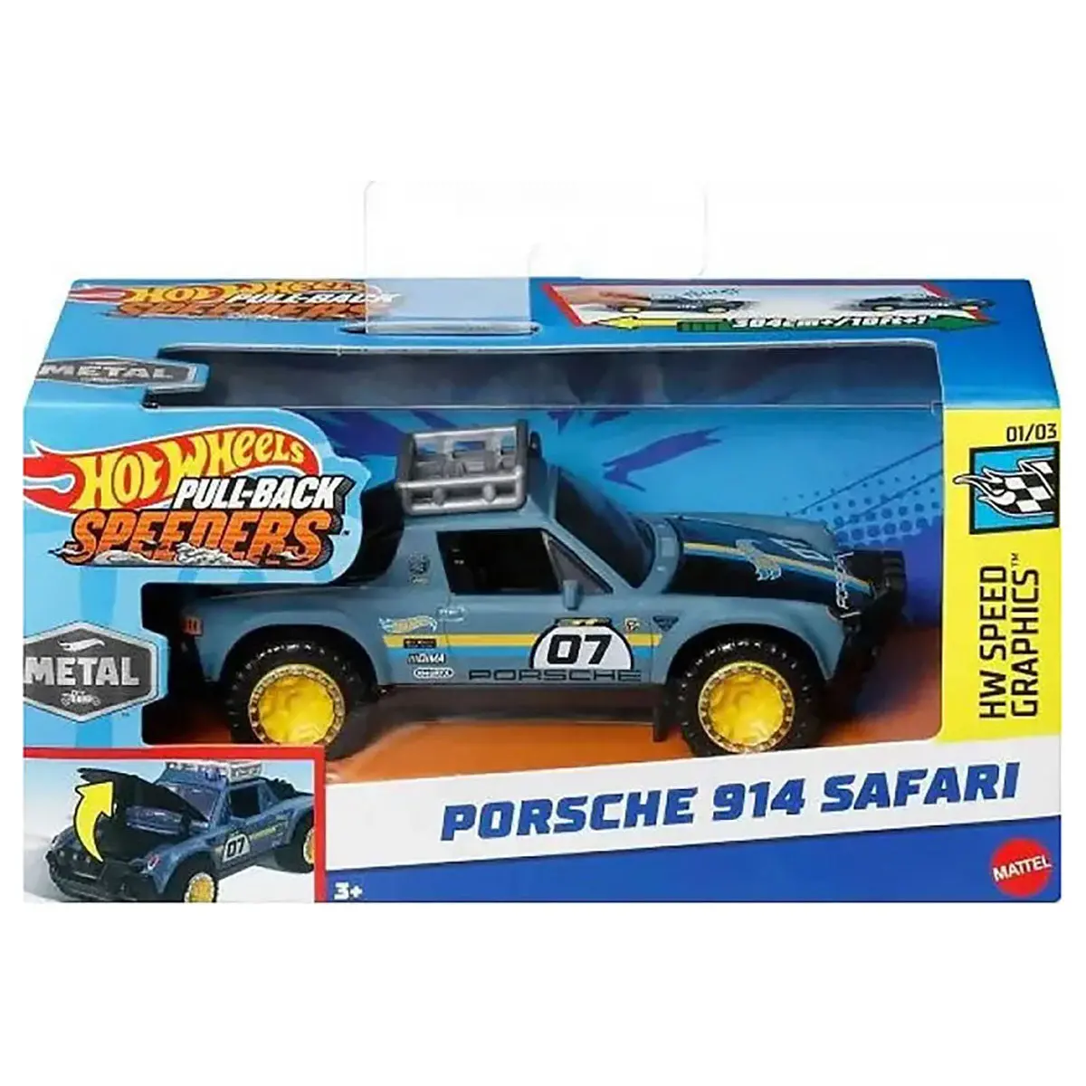 Hot Wheels Pull-Back Speeders Porsche 914 Safari Car 1