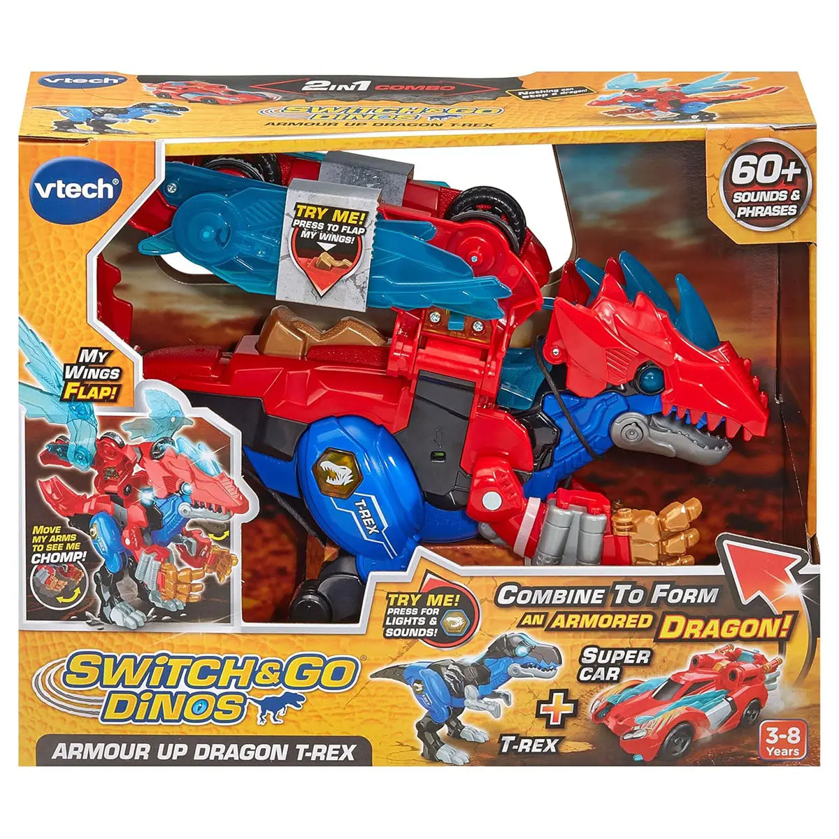 Vtech Switch & Go Dinos Armour Up Dragon T-Rex 1