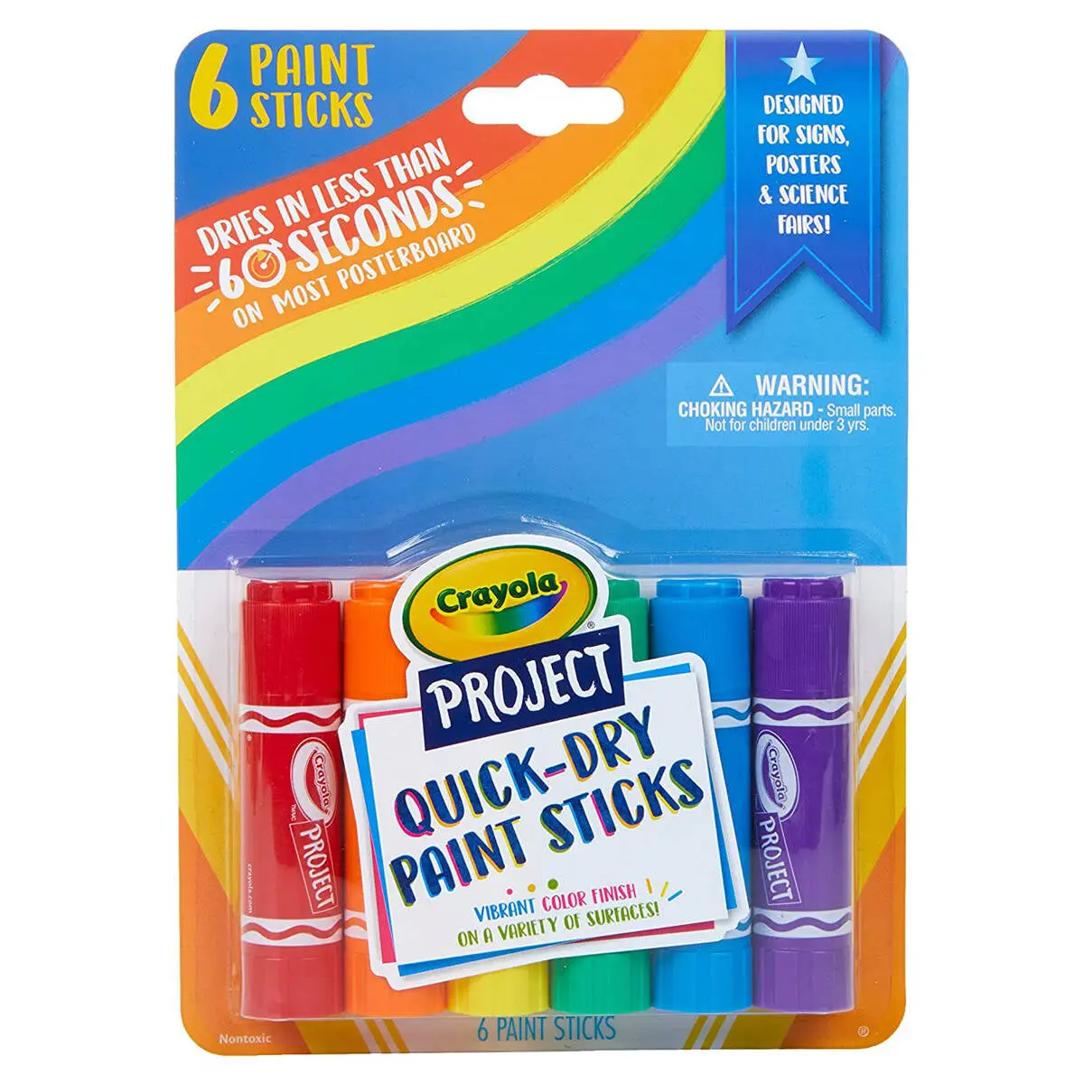 Crayola Project Quick-Dry Paint Sticks Pack Of 6 1