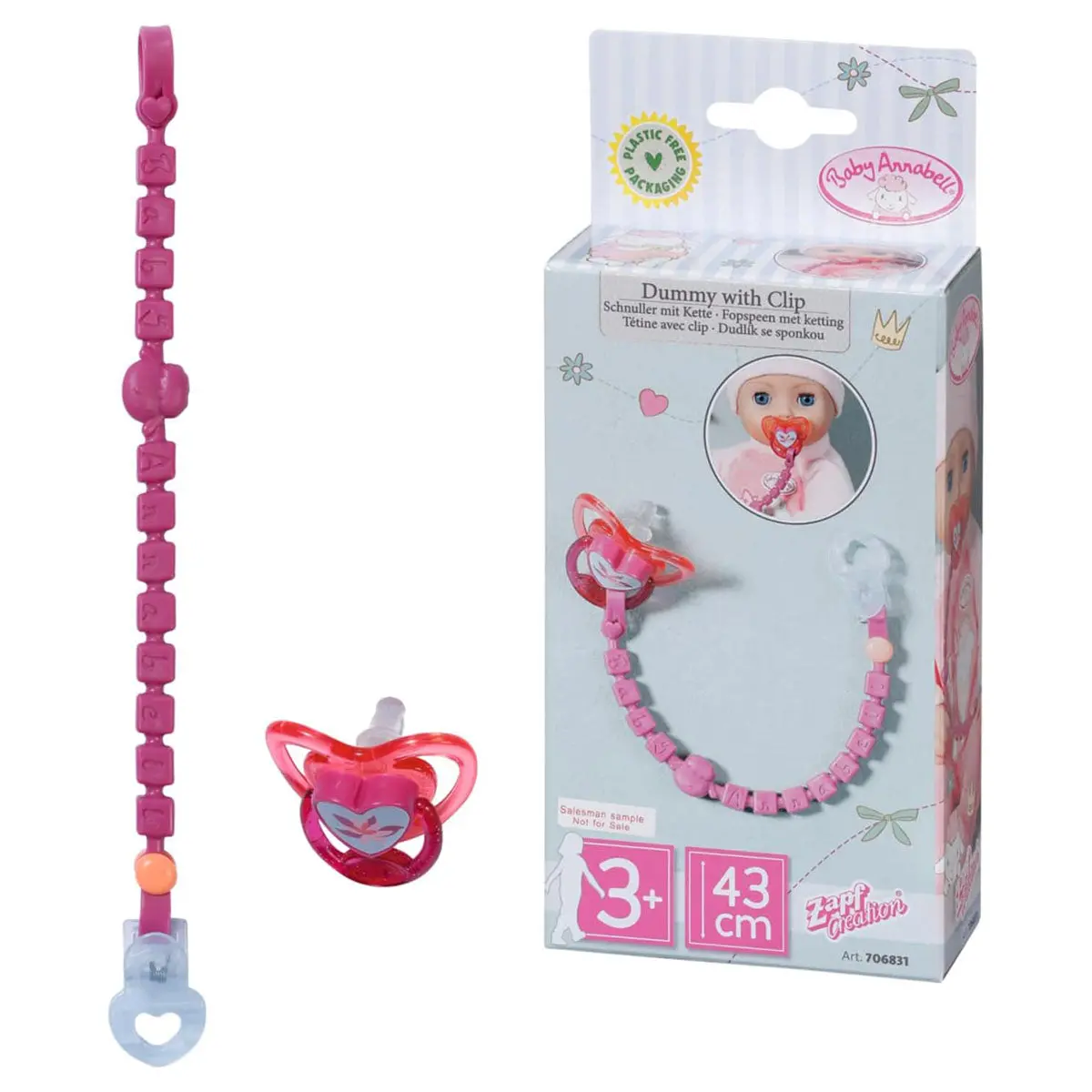 Baby Annabell Accessory Baby Doll Dummy With Clip 1
