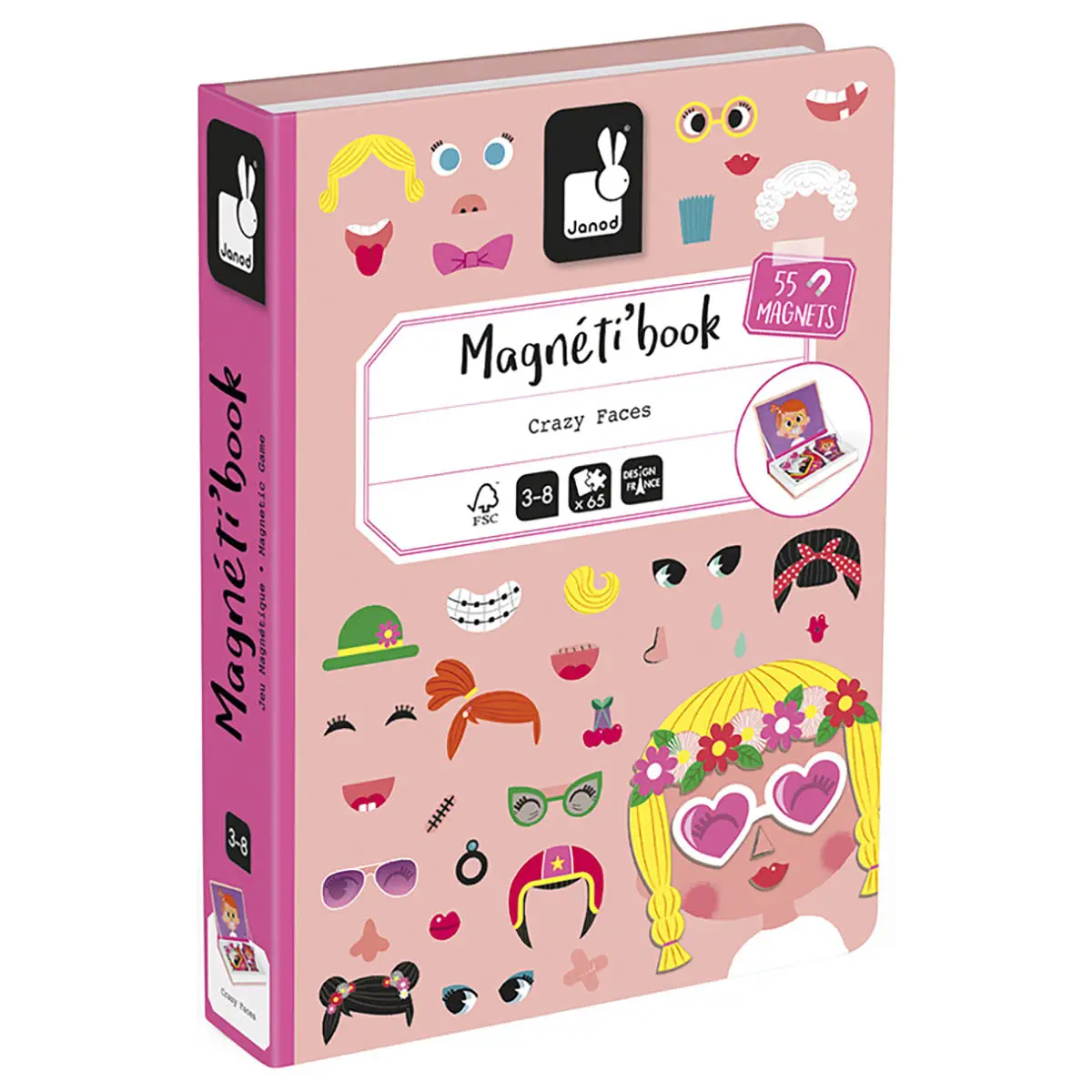 Janod Girl's Crazy Faces Magnéti'book 1