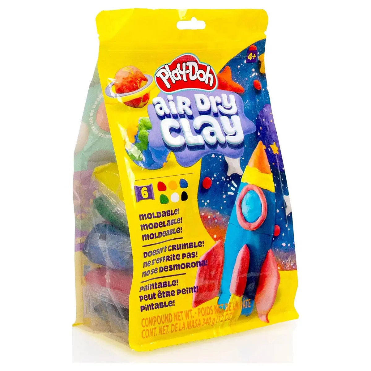 Play-Doh Air Dry Clay Assorted Colours 340G 1