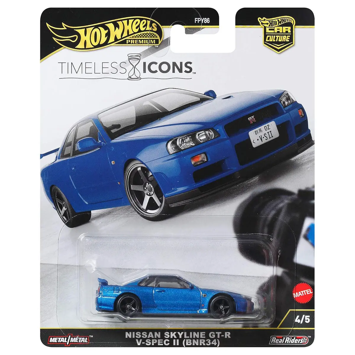 Hot Wheels Car Culture Timeless Icons Nissan Skyline Gt-R V Spec Ii (Bnr34) Car 4/5 1